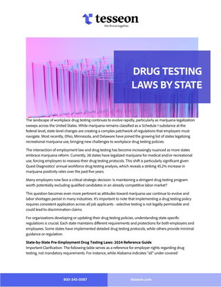 Drug Testing Laws by State
