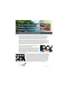 Recycling/Circular Product Lifecycle for Industrial Plastics - Integrating Recycled Industrial Plastics at PolyFlex