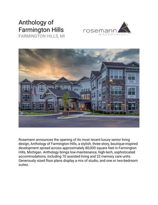 Project Highlight: Anthology of Farmington Hills