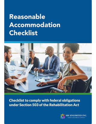 Reasonable Accommodation Checklist to Comply with Federal Obligations Under Section 503 of the Rehabilitation Act