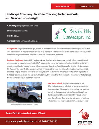 Landscape Company Uses Fleet Tracking to Reduce Costs and Gain Valuable Insight