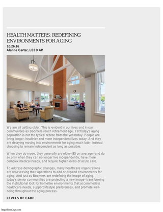 Redefining Environments for Aging 