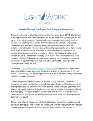 How to Manage Employee Time Entry and Compliance