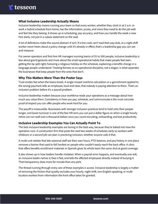 What Inclusive Leadership Actually Means for Hourly and Hybrid Teams