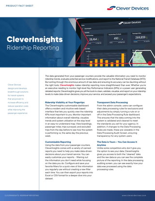CleverInsights Ridership Reporting