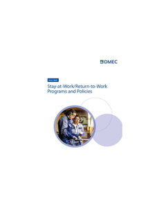 Stay-at-Work/Return-to-Work Programs and Policies