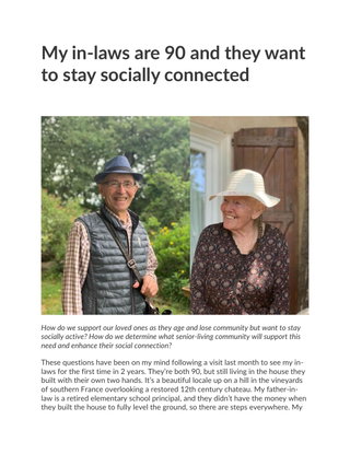 How to Support Our Loved Ones As They Age and Want to Stay Socially Active