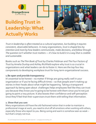 Building Trust in Leadership: What Actually Works