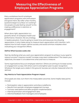 Measuring the Effectiveness of Employee Appreciation Programs