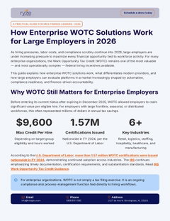 Inside Enterprise WOTC Programs Screening, Compliance, and ROI at Scale