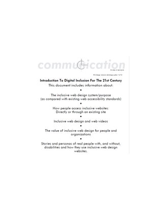 Introduction To Digital Inclusion For The 21st Century