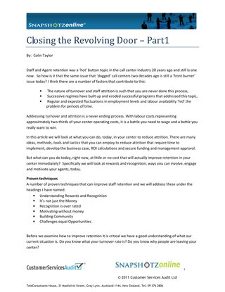 Closing the Revolving Door