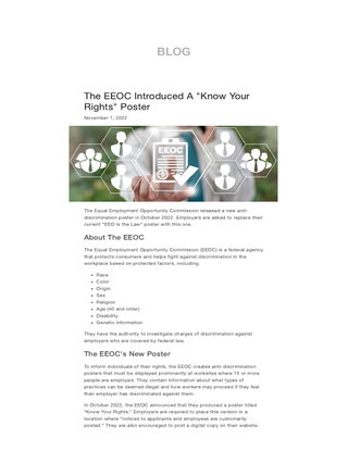 The EEOC Introduced A "Know Your Rights" Poster - Backgrounds Online BLOG
