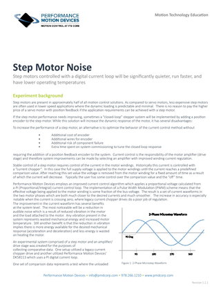 Digital Current Loop Significantly Quiets Step Motor Noise