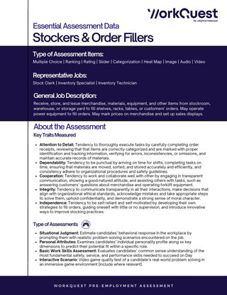 Stockers & Order Fillers Safety Assessment