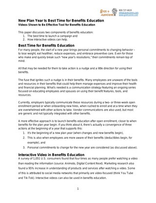 The Best Time for Benefits Education