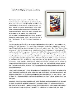 Movie Poster Displays for Impact Advertising