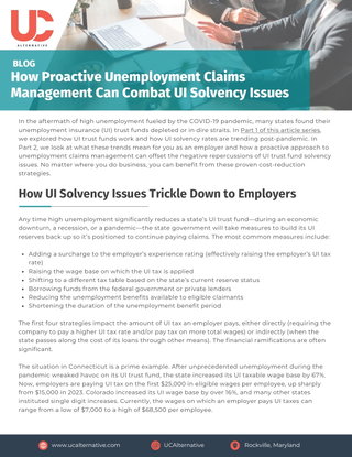 UC Alternative - How Proactive Unemployment Claims Management Can Combat UI Solvency Issues 