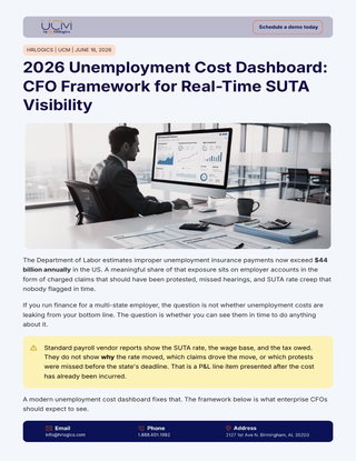 2026 Unemployment Cost Dashboard:  CFO Framework for Real-Time SUTA  Visibility