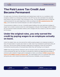 The Paid Leave Tax Credit Just Became Permanent