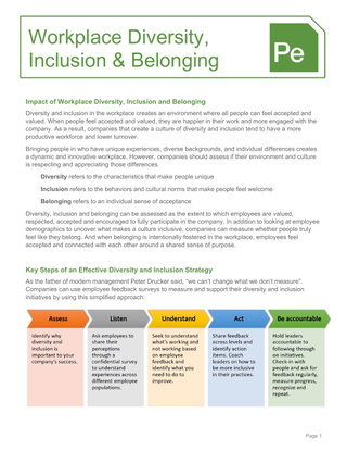 Diversity Inclusion and Belonging in the Workplace