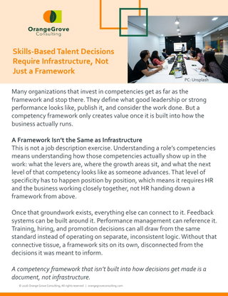 Skills-Based Talent Decisions Require Infrastructure, Not Just a Framework