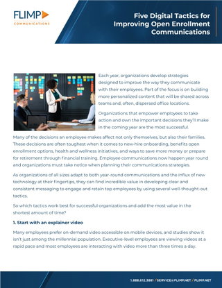Five Digital Tactics for Improving Open Enrollment Communications