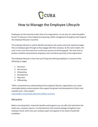 How to Manage the Employee Lifecycle