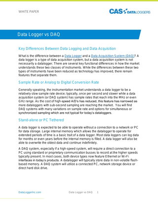 Data Logger vs DAQ