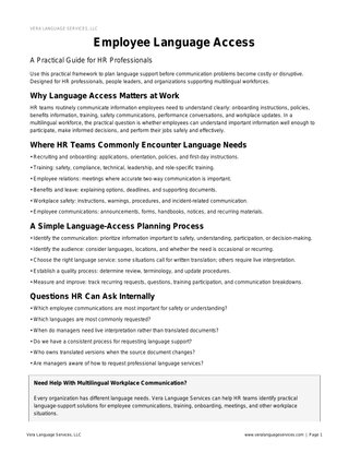 Employee Language Access: A Practical Guide for HR Professionals
