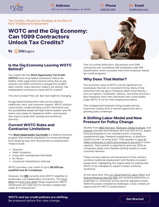 WOTC and the Gig Economy: Can 1099 Contractors Unlock Tax Credits?