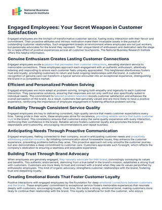 Engaged Employees - Your Secret Weapon for Customer Satisfaction