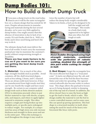 Dump Bodies 101: How to Build a Better Dump Truck