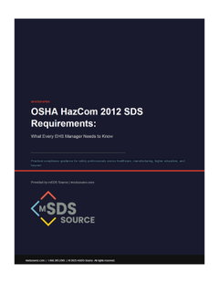 OSHA HazCom 2012 SDS Requirements: