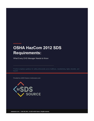 OSHA HazCom 2012 SDS Requirements:
