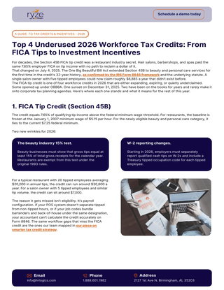 Top 4 Underused 2026 Workforce Tax Credits: From FICA Tips to Investment Incentives