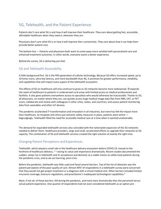 5G and the Patient Experience