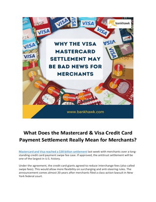 What Does the Mastercard & Visa Credit Card Payment Settlement Really Mean for Merchants?
