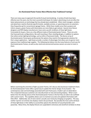 Are Illuminated Poster Frames More Effective than Traditional Framing?