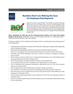 Numbers Don’t Lie: Making the Case for Employee Development