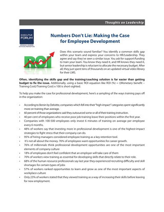 Numbers Don’t Lie: Making the Case for Employee Development