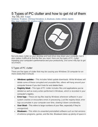 5 Types of PC clutter and how to get rid of them