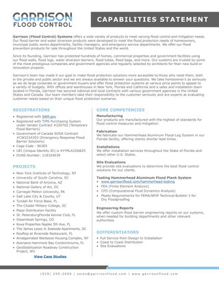 Garrison Flood Control | Capabilities