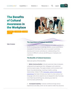 The benefits of cultural awareness in the workplace