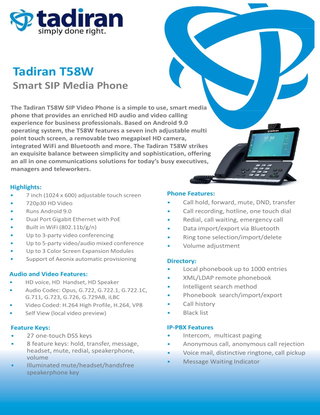 Tadiran T58W Smart SIP Media Phone