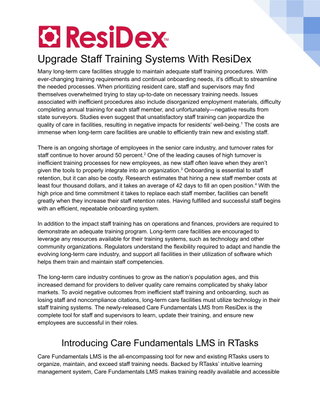 Upgrade Staff Training Systems
