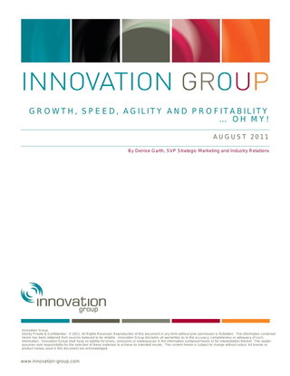 Growth Speed Agility and Profitability ... Oh My!