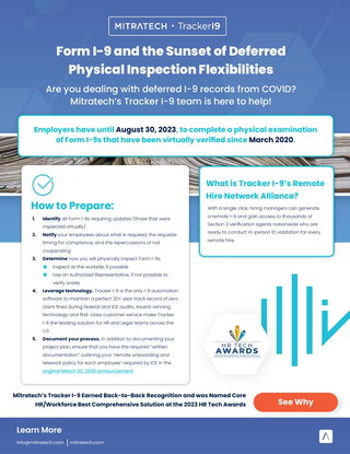 Form I-9 and the Sunset of Deferred Physical Inspection Flexibilities