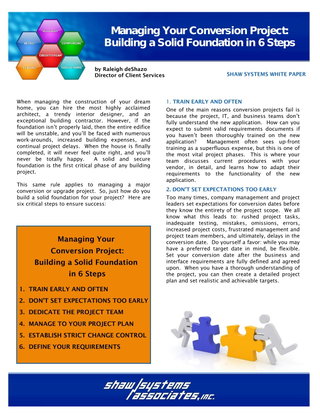 Managing Your Conversion Project: Building a Solid Foundation in 6 Steps