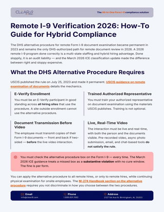 Remote I-9 Verification 2026: How-To Guide for Hybrid Compliance